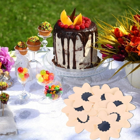 FUTUREORYY 16Pcs Paper Plates for Birthday Party Decorations Flower Shaped 6.88X6.88X0.20in