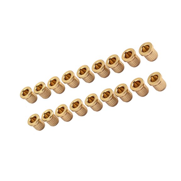FUTUREORYY 18Pcs Metal String Ferrules in Plated Gold Finish for Electric Guitar String Replacement