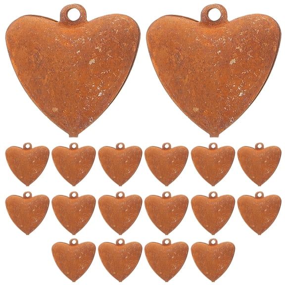 FUTUREORYY 18pcs Heart Shaped Decorative Bell Rustic Iron Aged Look for DIY