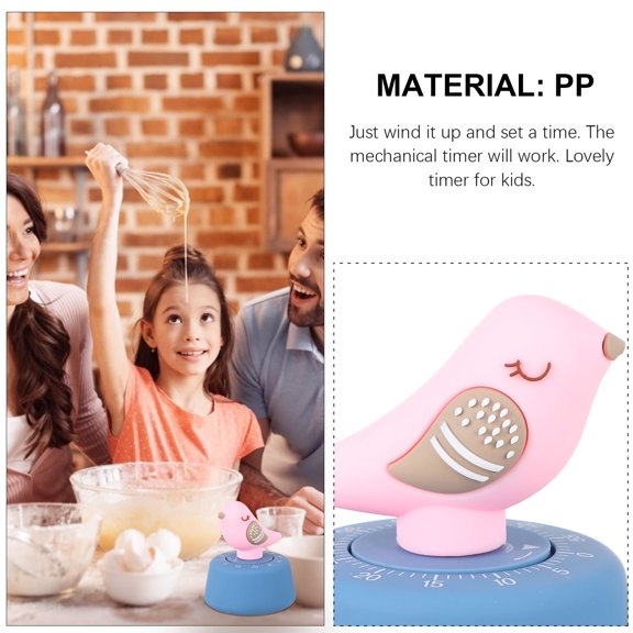 FUTUREORYY 1Pack Birthday Timer Pink PP Cartoon Kitchen Timer for Women