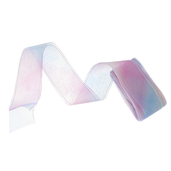 FUTUREORYY 1Pack Diy Hair Accessories Gradient Rainbow Chiffon Ribbons For Women And Girls Projects