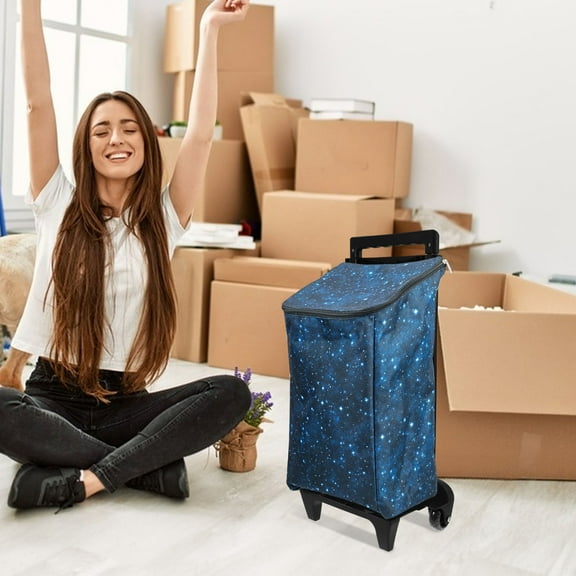 FUTUREORYY 1Pack Foldable Plastic Trolley Comfortable Handle 48.00X28.00X18.00Cm