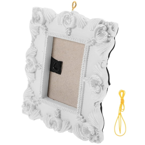 FUTUREORYY 1Pack Hanging Picture Frame For Christmas 3D Christmas Tree Resin White 3.93X3.54X0.47In Home Decor