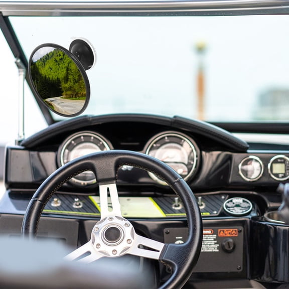 FUTUREORYY 1Pack Wide View Rear View Mirror with Suction Cup for Car Interior and Tricycles Vehicles