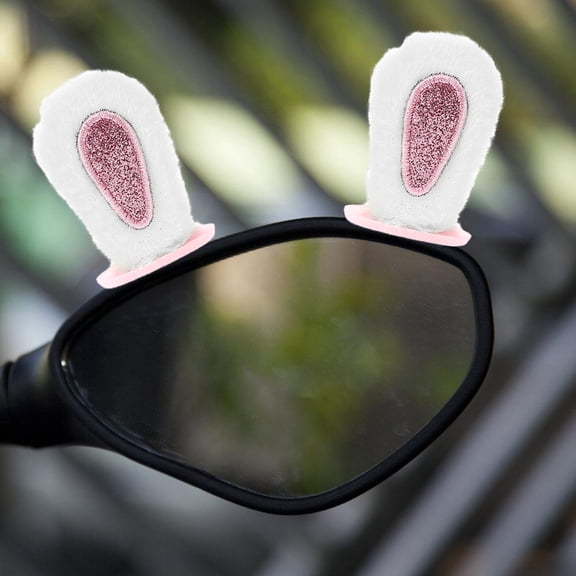 FUTUREORYY 1 Pair Plush Ear Rearview Mirror Decoration, Cute Car Ornament, Universal Fit Vehicle Accessory