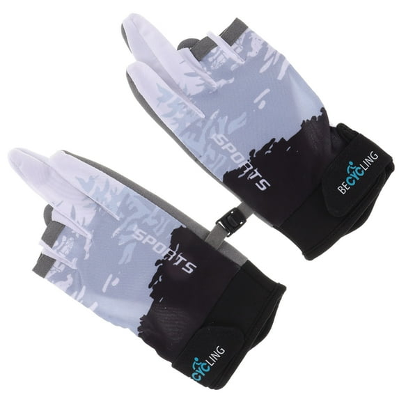 FUTUREORYY Fishing Gloves Men Billiard Gloves Black 1 Pair Anti-Slip