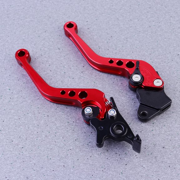 FUTUREORYY 1Pair Motorcycle Handlebar Brake Lever Protector Red Alloy with 6 Gear Adjustment for Safety