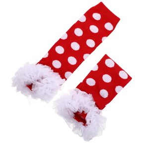 FUTUREORYY 1 Pair Red Cotton Boot Cuffs Leg Warmers for Indoor and Outdoor Wear