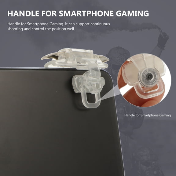 FUTUREORYY Transparent Mobile Game Controller Handle for Phone with Fast Responsive Shooter Aim Button, 1 Pair