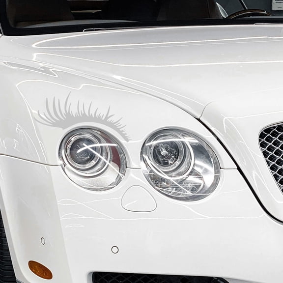 FUTUREORYY 1Pair White Car Lamp Cover Stickers Self Adhesive Headlight Eyelashes Decal