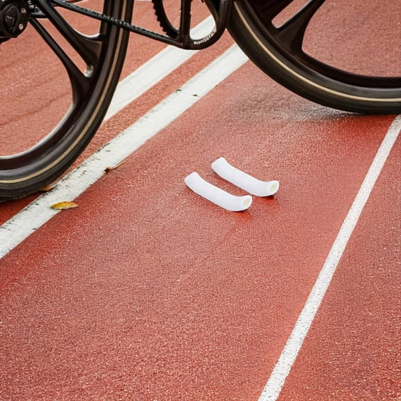 FUTUREORYY 1Pair White Silicone Bike Handle Grips with Shock Absorbing Ergonomic Design for Comfortable Riding