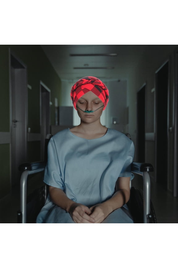 1Pc Black and Red Prevents Forehead Female Sleeping Hat for Night Use