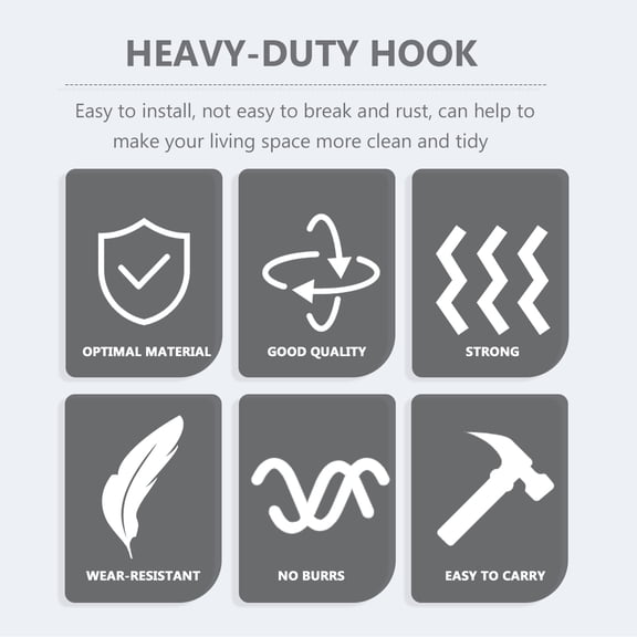 FUTUREORYY 1Pc Easy Install Black Garage Wall Hook with Anti Scratch Cover for Garden and Storage
