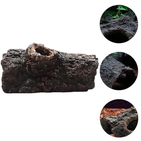 FUTUREORYY Resin Aquarium Fish Hideout, Tree Bark Design Hiding Place for Freshwater and Tanks