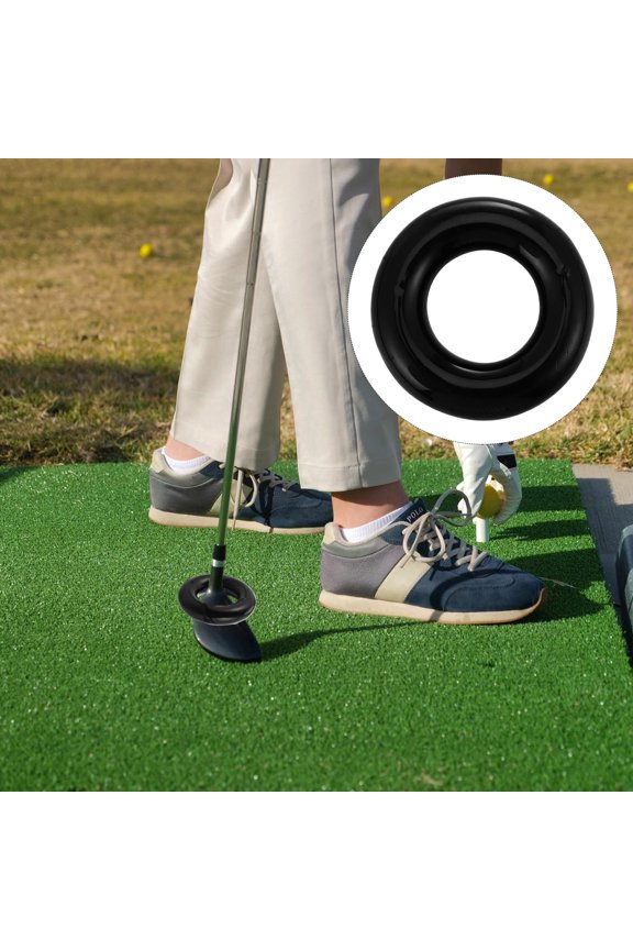1Pcs Black Round Iron Golf Swing Weight Ring For Muscle Building And Flexibility Training 2.4x2.4x0.5in