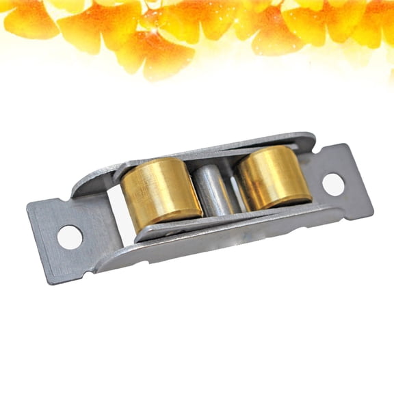 FUTUREORYY 1Pcs Brass Tone Roller for Sliding Sash Doors and Windows Maintenance 6.4x1.4x1.64in