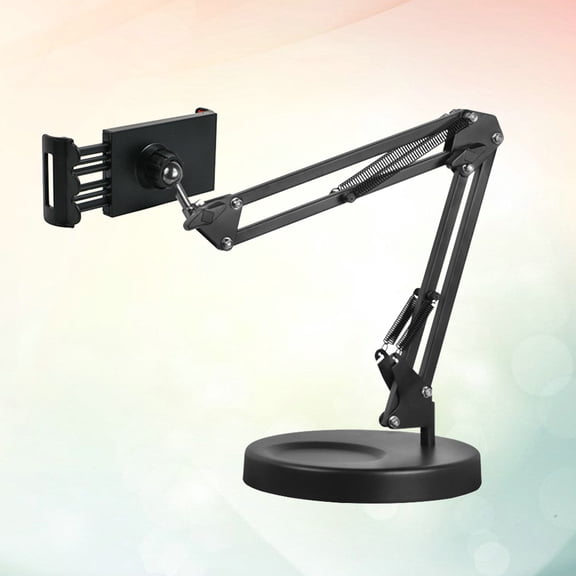 FUTUREORYY 1Pcs Metal Bedside Phone Holder for Cell Phone and Tablet 60*7.5in Black Desktop Suspension Arm Bracket