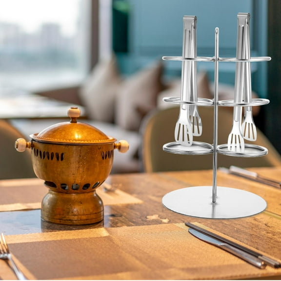 FUTUREORYY 1Pcs Storage Tower Gripper Clips Tongs Clamp Holder for Kitchen Organization Quick Access Silver Iron