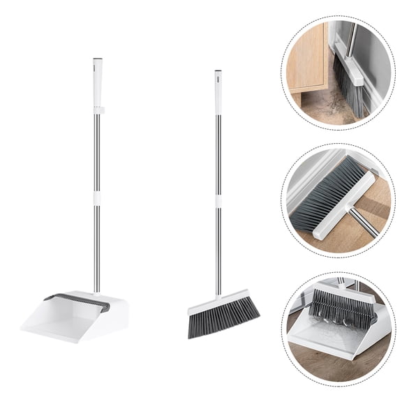 FUTUREORYY 1Set Broom and Dustpan Kit for Home Use on Wood Tile Cement Laminate Floors Assorted Colors