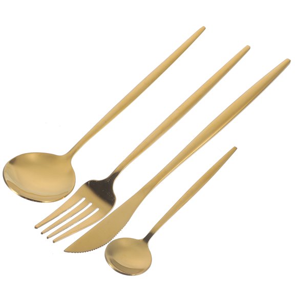 FUTUREORYY 1Set Golden Stainless Steel Silverware Set Mirror Finish Cutlery for Home Use