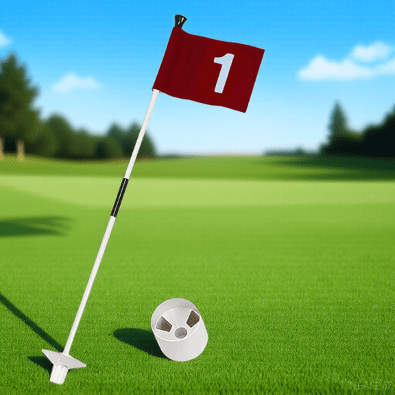 FUTUREORYY 1Set Golf Green Flagpole and Numbered Flag for Comprehensive Golfing Practice