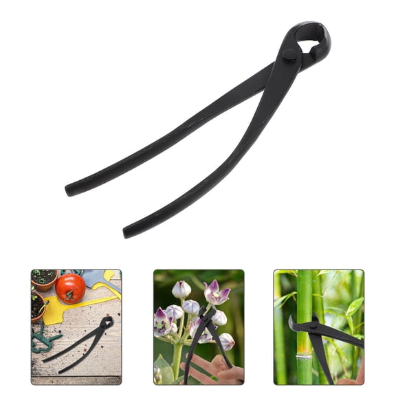 FUTUREORYY 1Set Japanese Concave Cutter Black for Bonsai Spherical Concave Pruning Gardening Tools 8.25X2.36X0.79in