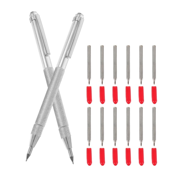 FUTUREORYY 1Set Metal Etching Pen with Replacement Tips Durable Marking Scriber for Carpentry and Painting Use