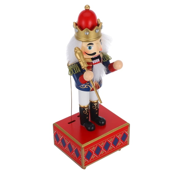 FUTUREORYY 1Set Multi Color Nutcracker Christmas Decorations Wood Music Box Ideal for Home Decoration and Scene