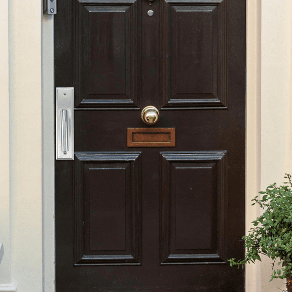 FUTUREORYY 1Set Polished Surface Copper Door Handle for Entry Door 9.43X3.54X0.94in