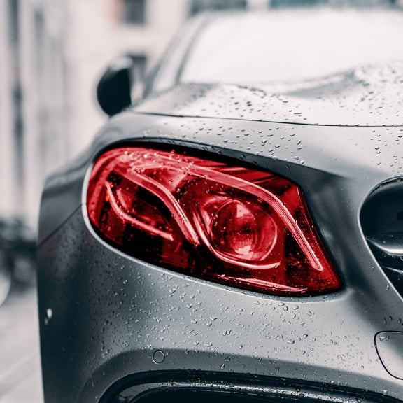 FUTUREORYY 1Set Red PVC Headlight Tint Film for Car Light Sticker 15.7 x 23.6In