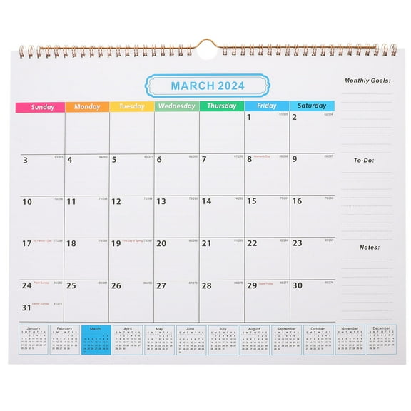 FUTUREORYY Home Hanging Calendar Monthly Calendar Assorted Color 1Pcs