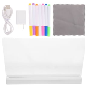 FUTUREORYY Clear Rewritable Message Board with Built-in LED Lights, Ideal for Restaurant Menus and Bar Signage, 1 Set