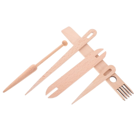 FUTUREORYY Wooden Weaving Set, Portable Beige Hand Tools for Precision Crafting Blankets and Tapestries, 1 Set