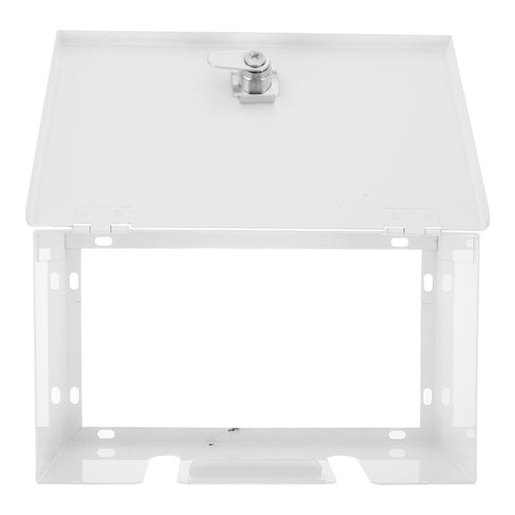FUTUREORYY 2 Gang Weatherproof Electrical Box White Metal Lockable Enclosure for Outdoor Wall Switches