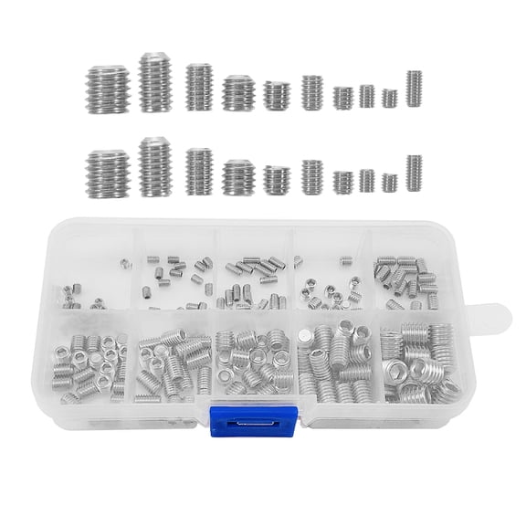 FUTUREORYY 200pcs Silver Small Grub Screws Assortment Kit for DIY Enthusiasts