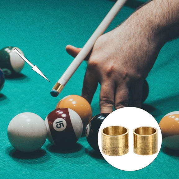 FUTUREORYY 20Pcs Copper Pool Ferrules Golden Cylindrical Replacement Part for Billiards Players