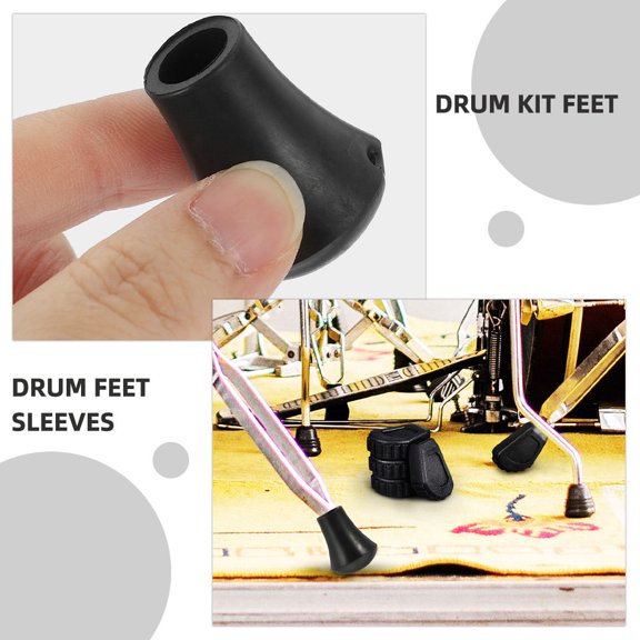 FUTUREORYY 20Pcs Drum Leg Caps Black Rubber Stable Drum Footing for Band Rehearsal Room