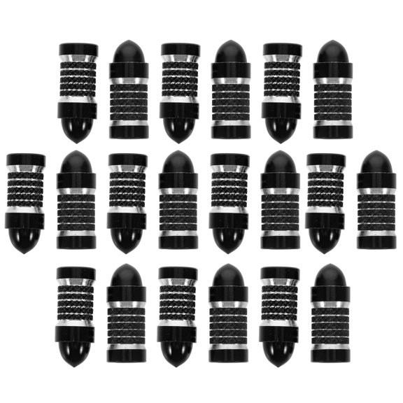 FUTUREORYY 20Pcs Long Round Head Aluminum Valve Caps for Mountain Bike Car Suv and Trailer Tires
