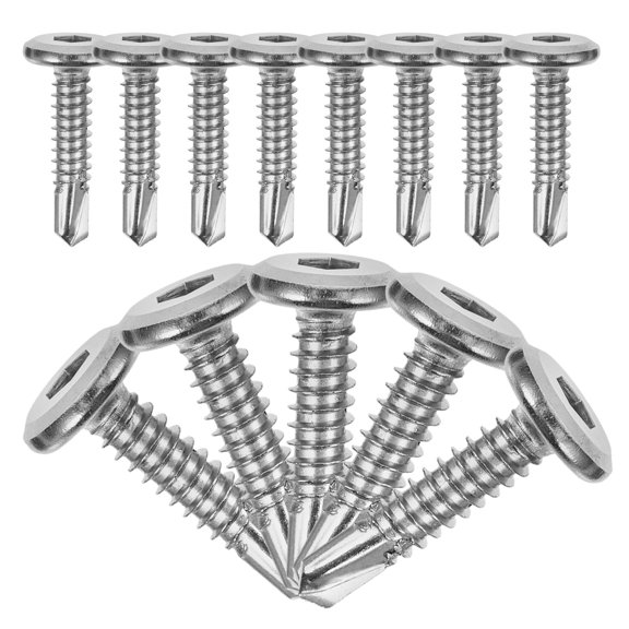 FUTUREORYY 20Pcs Plated Silver Metal Fence Nails with Self Tapping Screw Hardwares for Outdoor Motorcycle Fencing