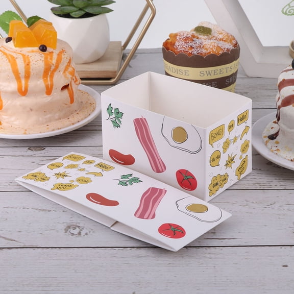 FUTUREORYY 20Pcs Sandwich Boxes Paper Material Decorative Food Packaging Boxes for Breakfast and Party