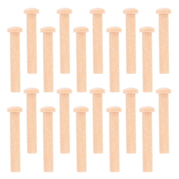 FUTUREORYY 20Pcs Wood Nails T Shape Round Head for Miniature Train Wheel Crafts and Woodworking 1.3x0.3x0.3in