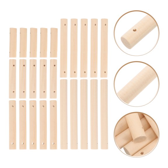 FUTUREORYY 25 Pcs Ivory Wooden Craft Rods for DIY Projects Smooth Surfaces Ideal for Pet Toys and Ladder Making