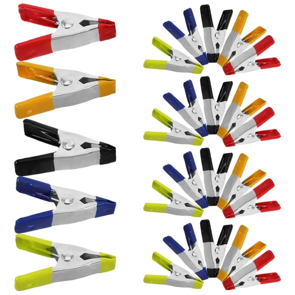 FUTUREORYY 25Pcs Assorted Color Spring Clamps Metal Clips for Secure Grip in Various Applications
