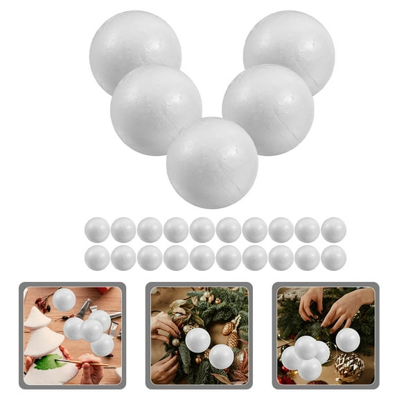 FUTUREORYY 25Pcs Foam Balls for Diy Crafts Model White Round 5In Diameter Polystyrene Smooth Balls