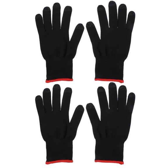 FUTUREORYY 2Pairs Black Synthetic Material Anti Sweat Gaming Gloves For Touch Screen Use