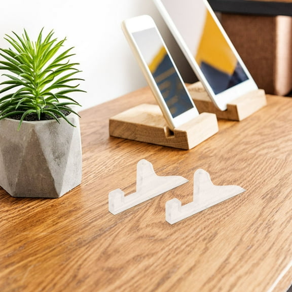 FUTUREORYY Acrylic Blank Ornaments Acrylic Photo Frame Stand Transparent 2Pcs Office Use