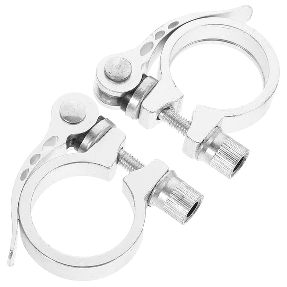 FUTUREORYY 2Pcs Aluminum Alloy Bike Seatpost Clamp Cycling Quick Release Bracket for 30.4-31.8mm Seatpost 1.7x0.6in