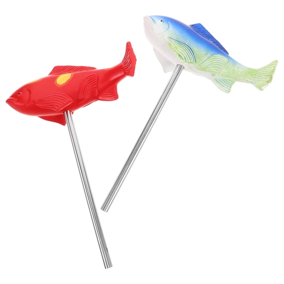 FUTUREORYY 2-Pack Colorful Resin Fish Lawn Stakes Decorative Garden Sculptures for Outdoor Yard, Patio, and Lawn Decor