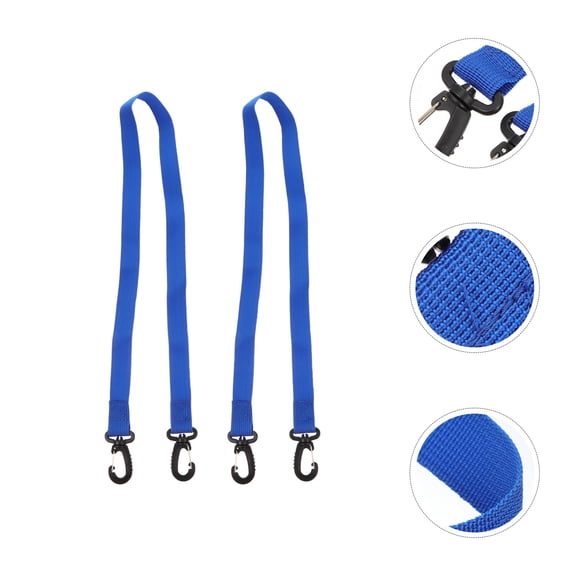 FUTUREORYY 2Pcs Blue Nylon Ski Boots Carrier Strap for Carry Skis and Poles Adjustable Foldable Compact Storage 107X1.1In