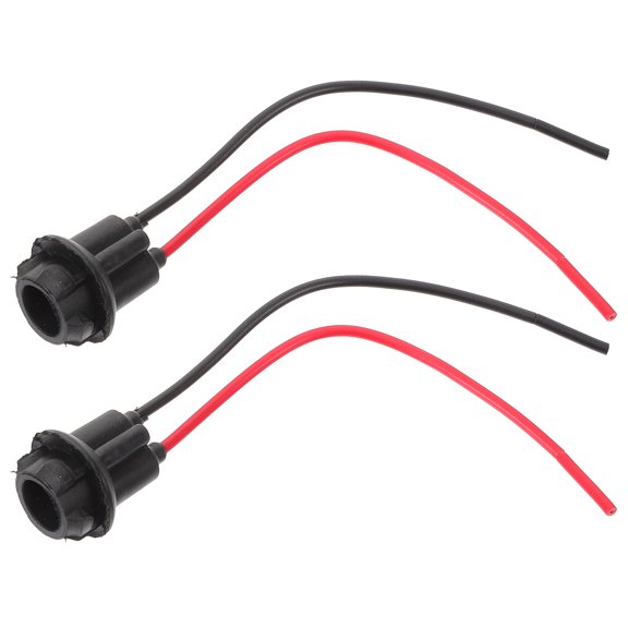 FUTUREORYY Rubber Car Light Bulb Socket Copper Wire 2Pcs